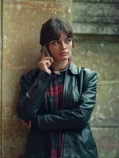 Sex Education S04 Maeve Wiley Black Leather Jacket