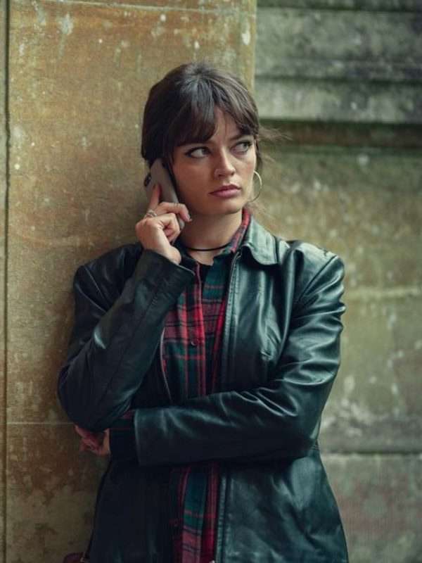 Sex Education S04 Maeve Wiley Black Leather Jacket