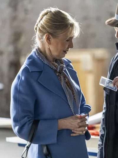 Kathleen Sutton The Blacklist S10 Blue Wool Coat