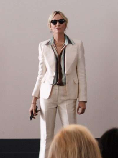 Uma Thurman The Kill Room 2023 White Suit