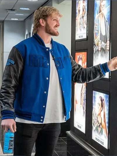 Logan Paul WWE Blue and Black Varsity Jacket
