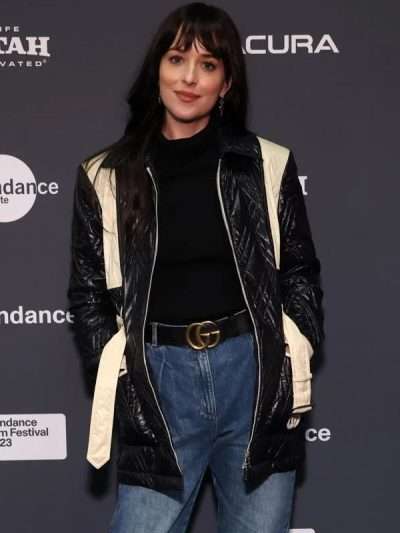Dakota Johnson Sundance Film Festival 2023 Leather Jacket