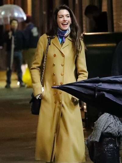 Anne Hathaway New York Brown Trench Coat