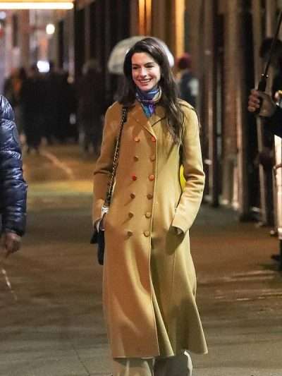 Anne Hathaway New York Brown Trench Coat