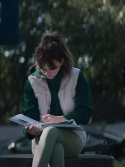 Cat Person 2023 Emilia Jones White Vest