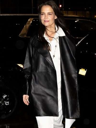 Katie Holmes Mikimoto130th Anniversary Black Coat