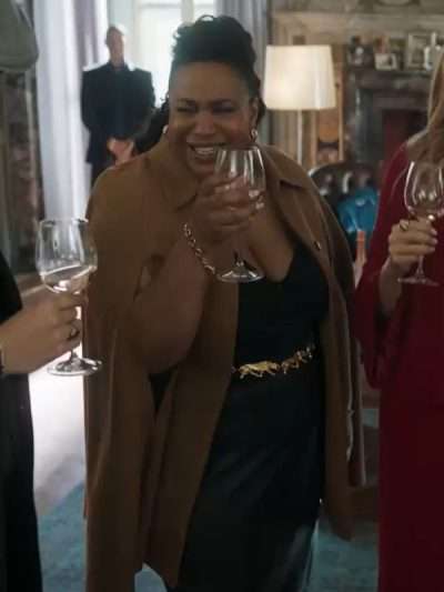 Sophia Nomvete Mafia Mamma 2023 Brown Cape Coat