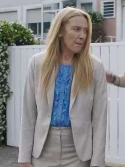 Toni Collette Mafia Mamma 2023 Off White Blazer