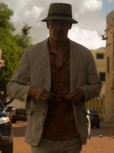 Michael Fassbender The Killer 2023 White Blazer
