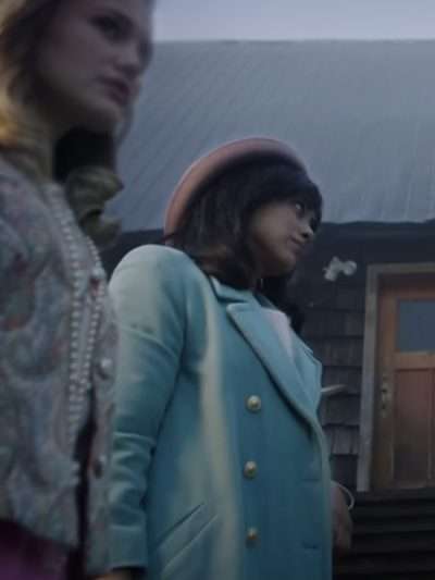 Anna Diaz Totally Killer 2023 Blue Wool Coat