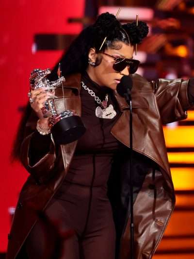 MTV Video Music Awards 2023 Nicki Minaj Leather Coat