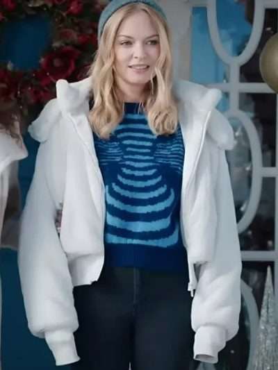 Heather Graham Best Christmas Ever 2023 White Jacket