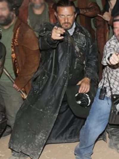 Costas Mandylor Bloodthirst 2023 Black Leather Coat