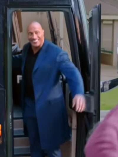 Dwayne Johnson Young Rock S01 Blue Trench Coat