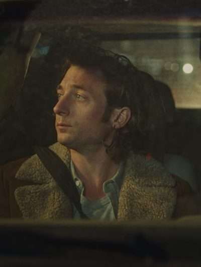 Jeremy Allen White Fingernails Brown Leather Jacket