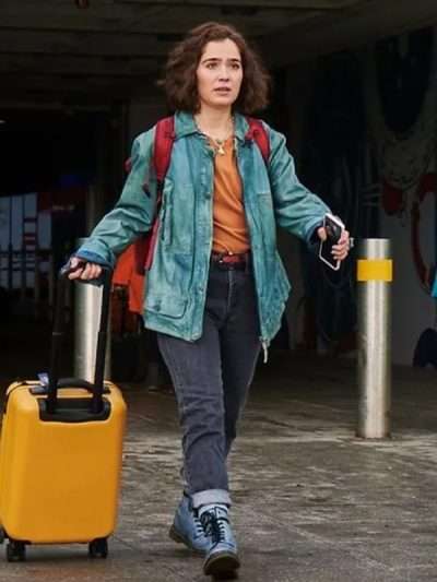 Haley Lu Richardson Love at First Sight 2023 Leather Jacket