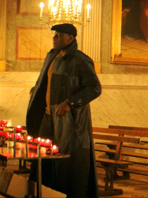 Lupin Assane Trench Blue and Black Coat