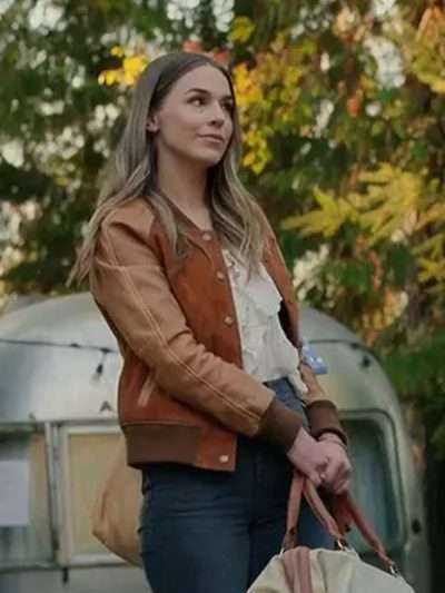 Lark Virgin River S05 Brown Bomber Leather Jacket
