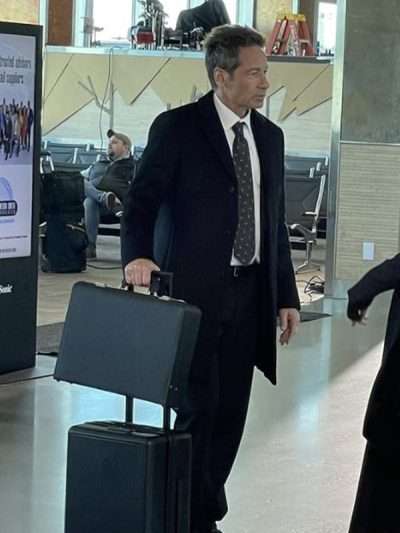 David Duchovny What Happens Later 2023 Black Wool Coat