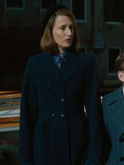 Camille Cottin A Haunting in Venice 2023 Black Coat
