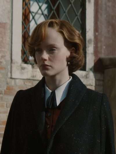 Emma Laird A Haunting in Venice Black Wool Coat