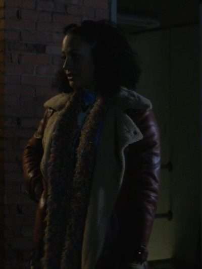 Angel Prater The Puppetman Charlie Shearling Brown Leather Jacket