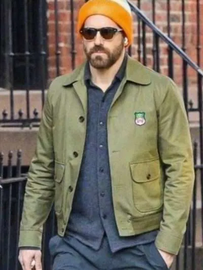 Ryan Reynolds Green Cotton Jacket