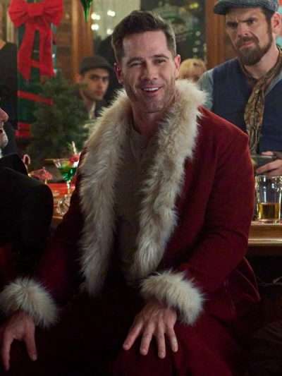 Luke Macfarlane Catch Me If You Claus 2023 Red Wool Coat