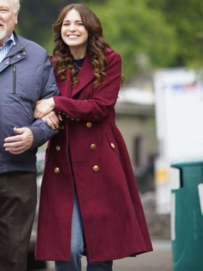 Tamla Kari Christmas at the Holly Day Inn Red Wool Coat