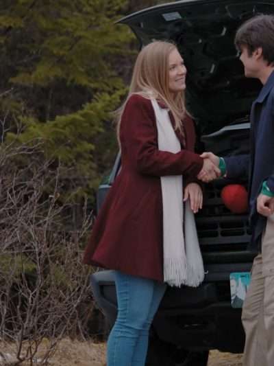 Cindy Busby Everything Christmas Maroon Wool Coat