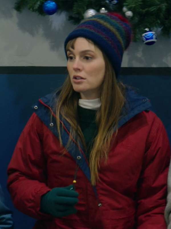 Leighton Meester EXmas Red Jacket