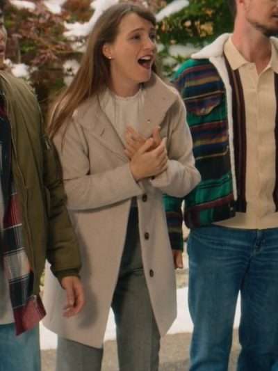 Leighton Meester EXmas 2023 Wool Coat