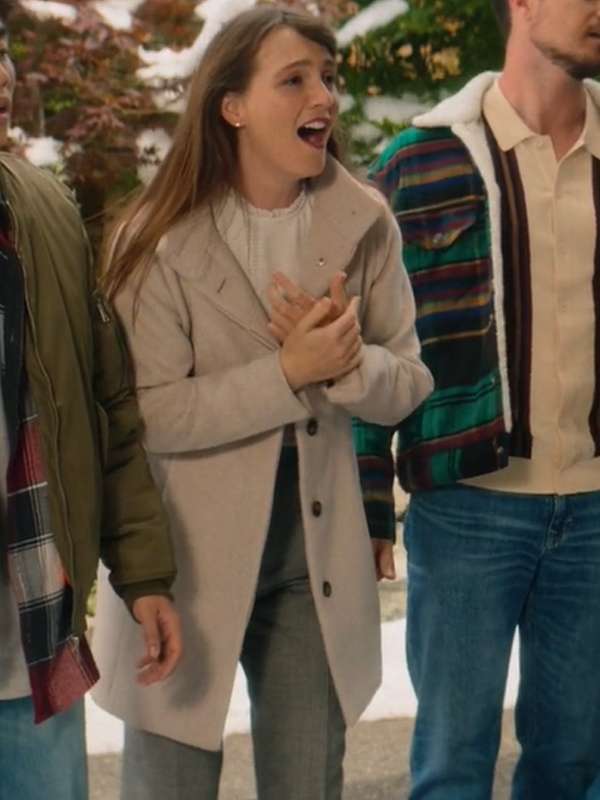 Leighton Meester EXmas 2023 Wool Coat