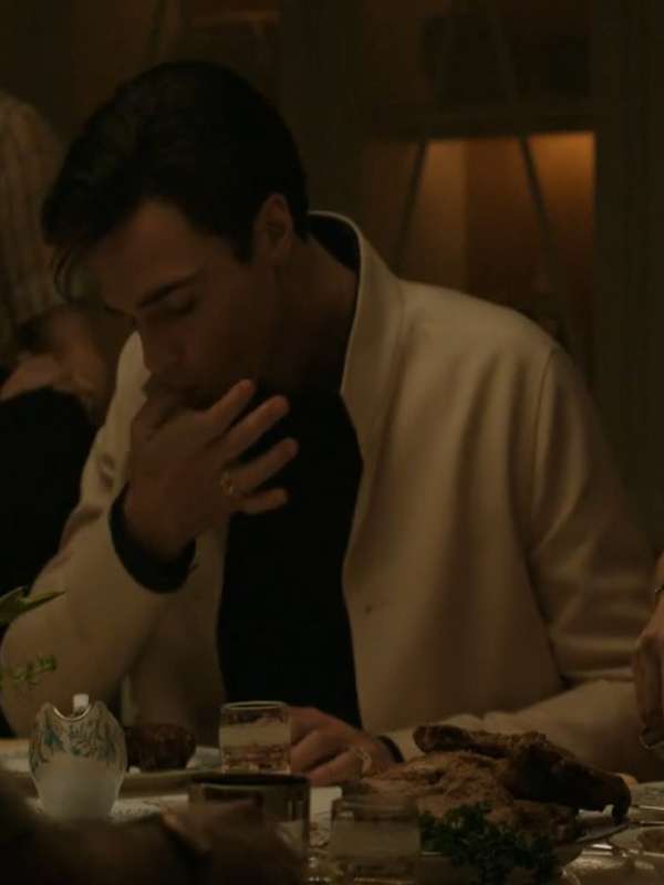 Jacob Elordi Priscilla 2023 Movie White Cotton Jacket