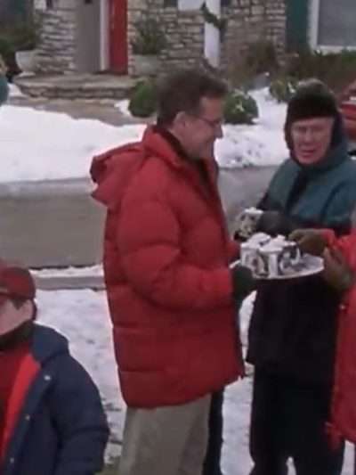 Phil Hartman Jingle All the Way Red Puffer Hooded Jacket