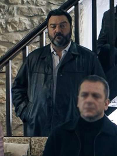 Denis Ménochet Monsieur Spade S01 Black Leather Coat