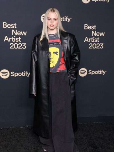 Reneé Rapp Best New Artist 2023 Black Leather Coat