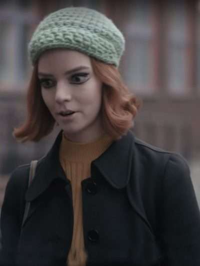 Beth Harmon The Queen's Gambit Black Wool Coat