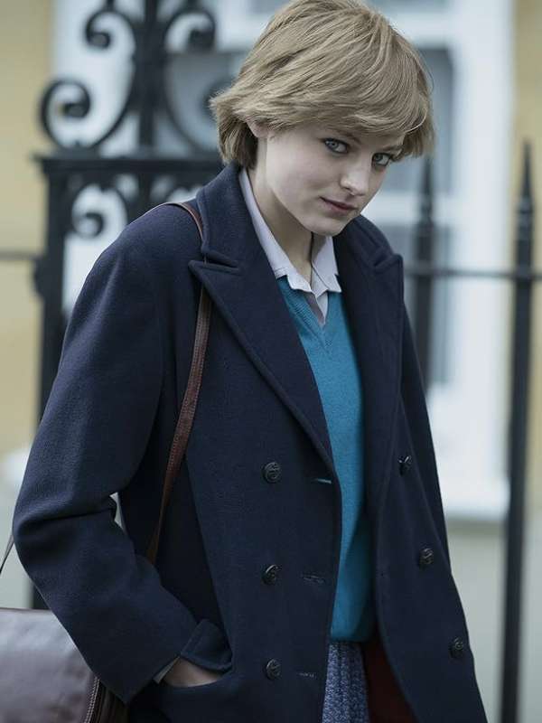 Princess Diana The Crown S04 Black Wool Coat