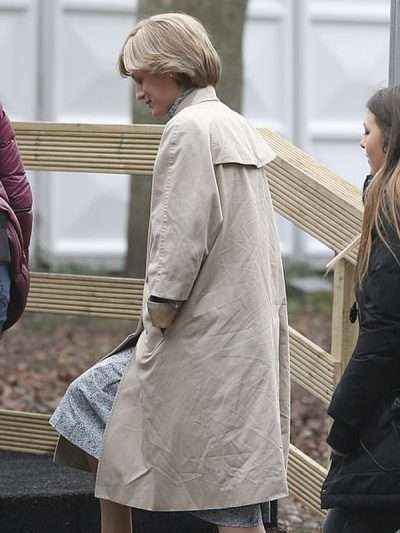 Princess Diana The Crown S04 Beige Trench Coat