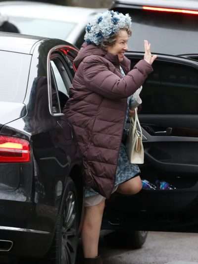 Queen Elizabeth the Queen Mother The Crown S04 Brown Puffer Coat