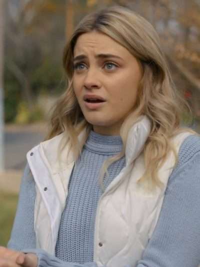 Josephine Langford The Other Zoey White Quilted Vest