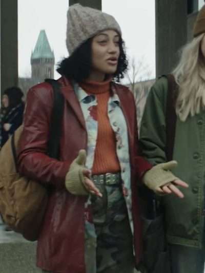 Angel Prater The Puppetman 2023 Maroon Leather Jacket