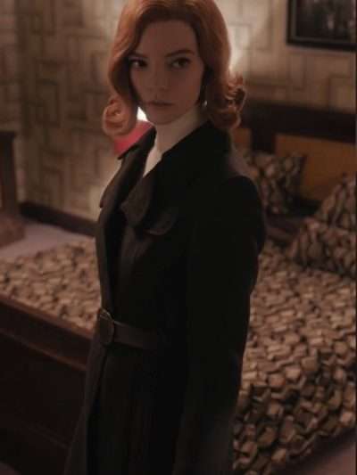 Beth Harmon The Queen's Gambit S01 Black Wool Coat
