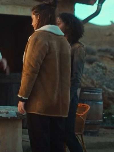 Adèle Exarchopoulos Wingwomen 2023 Shearling Brown Leather Jacket