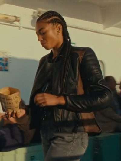 Wingwomen 2023 Manon Bresch Black Leather Jacket