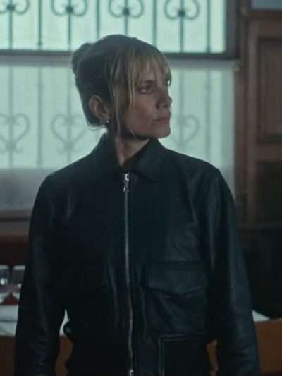 Mélanie Laurent Wingwomen 2023 Black Leather Jacket