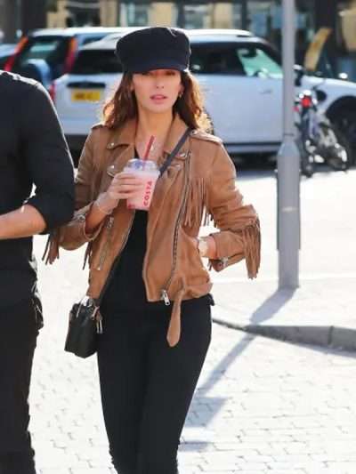 Michelle Keegan Cheshire Brown Leather Jacket