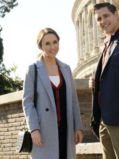 Lacey Chabert Christmas in Rome Grey Wool Coat