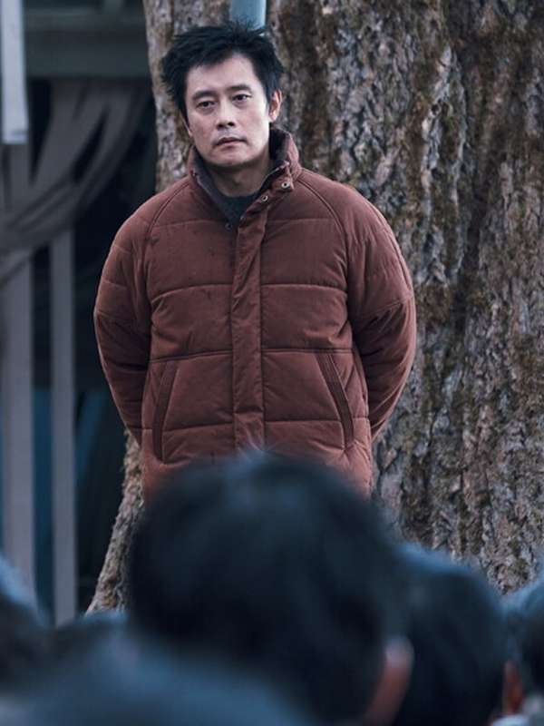 Lee Byung-hun Concrete Utopia 2023 Brown Puffer Jacket